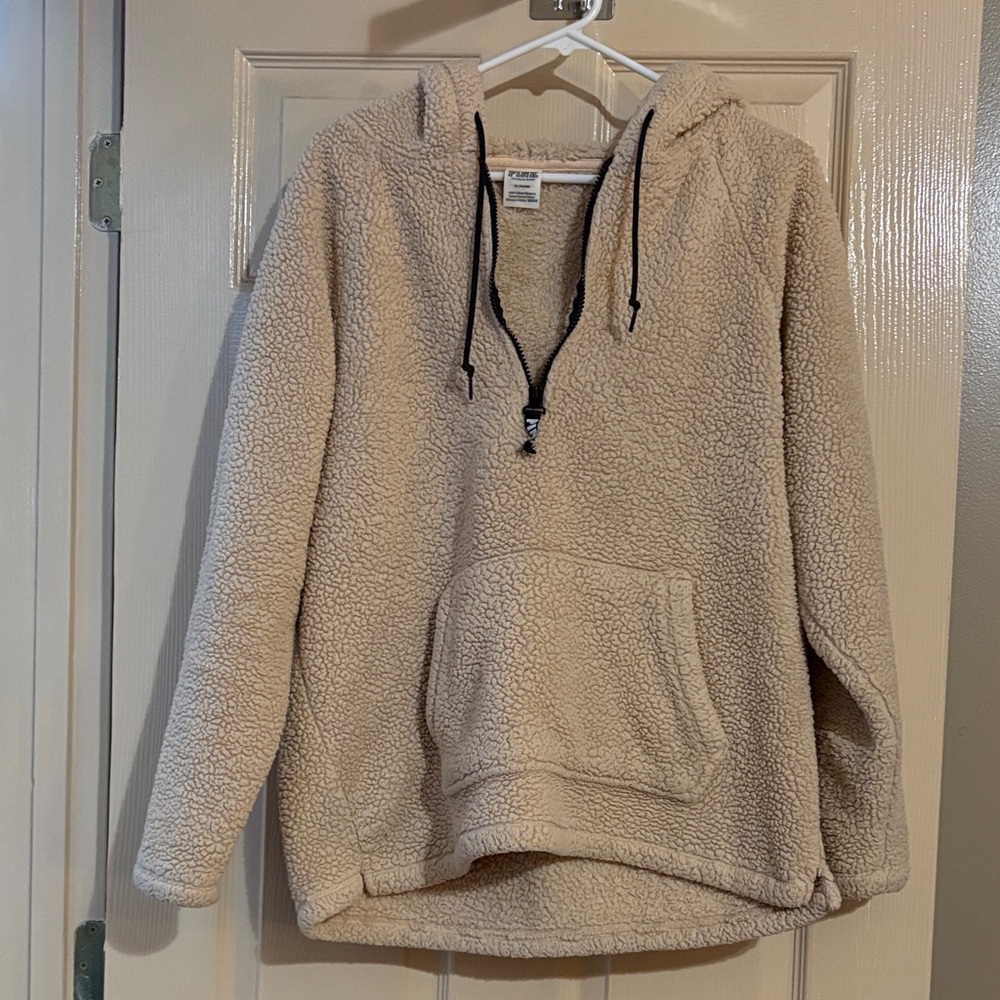 PINK Sherpa nude colored hoodie. Women’s size medium.
